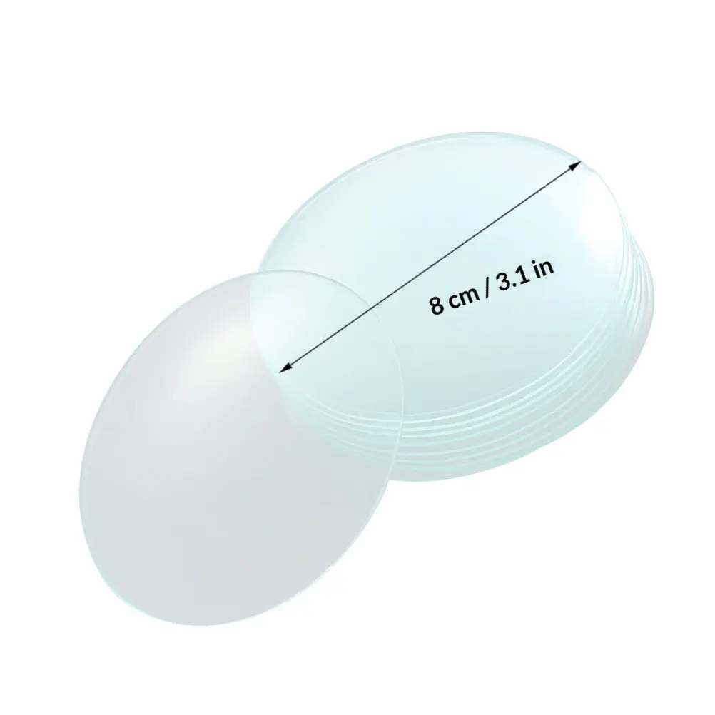10Pcs Chemistry Watch Glass High Grade Polished Laboratory Beaker Covers Multifunctional Chemical Experiment Glass Accessories