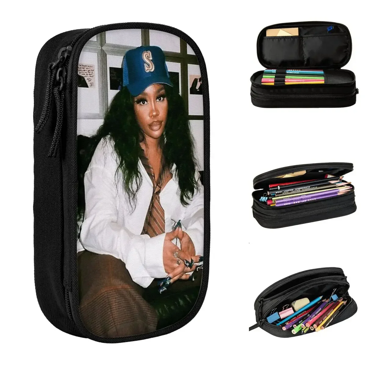 

Sza Pencil Cases Fashion Pen Holder Bag Kids Big Capacity Students School Cosmetic Pencilcases