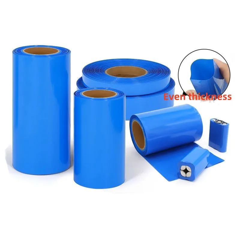 1 Meter Blue 18650 Lipo Battery PVC Heat Shrink Tube Pack 125mm ~ 625mm Width Insulated Film Wrap lithium Case Cable Sleeve Blue