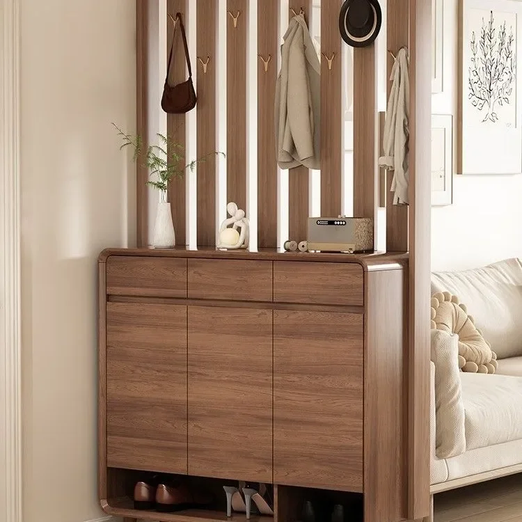 Entrance cabinet Hanging hanger Shoe cabinet Household door partition Living room with shoe changing stool