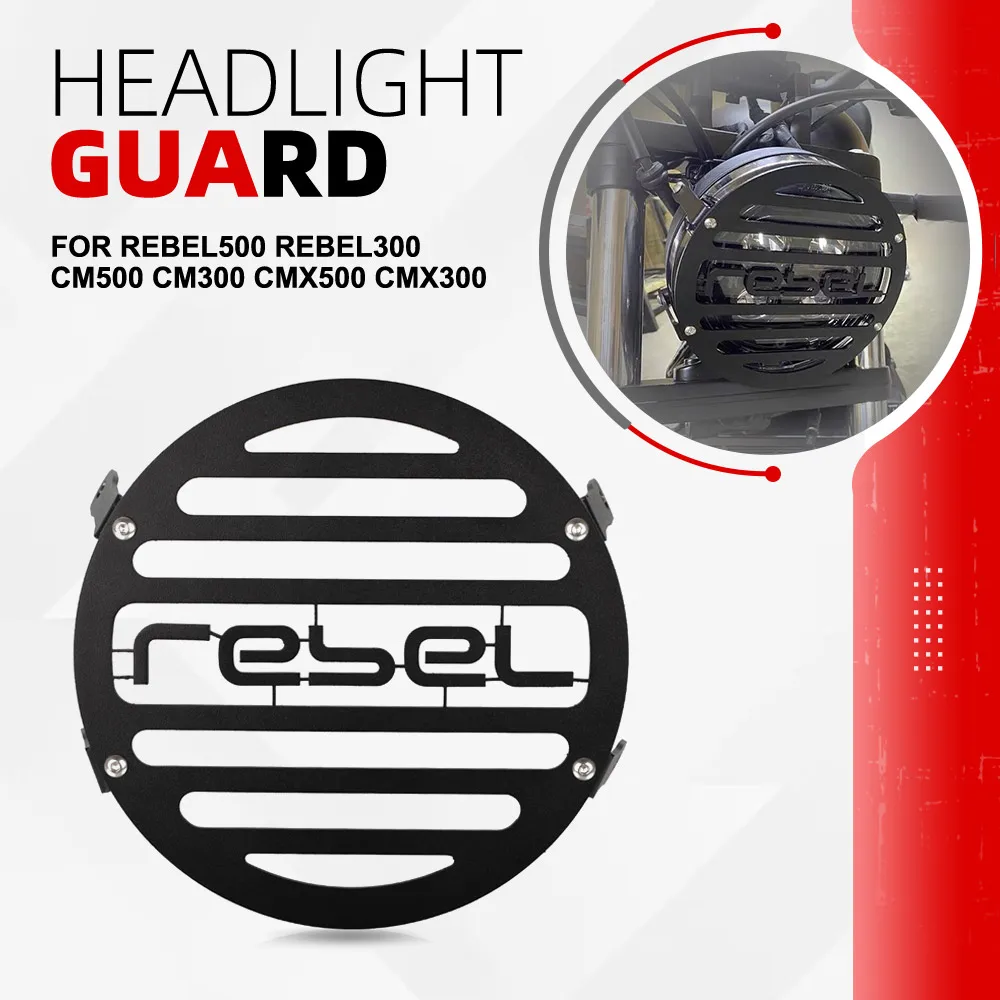 

Headlight Guard FOR HONDA REBEL500 REBEL300 CM500 CM300 CMX500 CMX300 Motorcycle Headlamp Grill Head Light Protections Cover