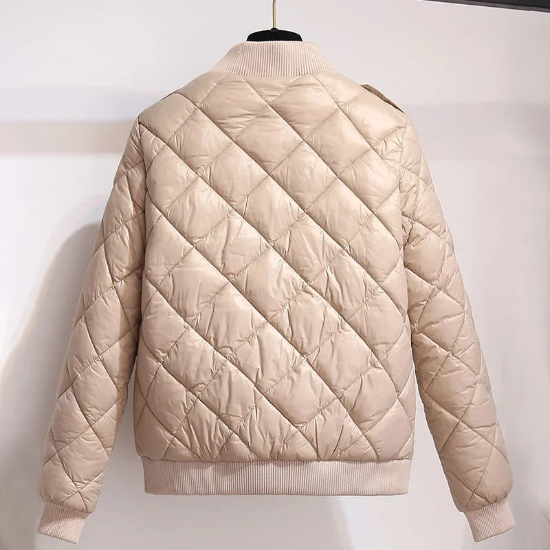 LIBIELIY 2024 New Women Short Jacket Winter Parkas Baseball Down Cotton Padded Jacket Ladies Thick Warm Coats Female Loose Parka