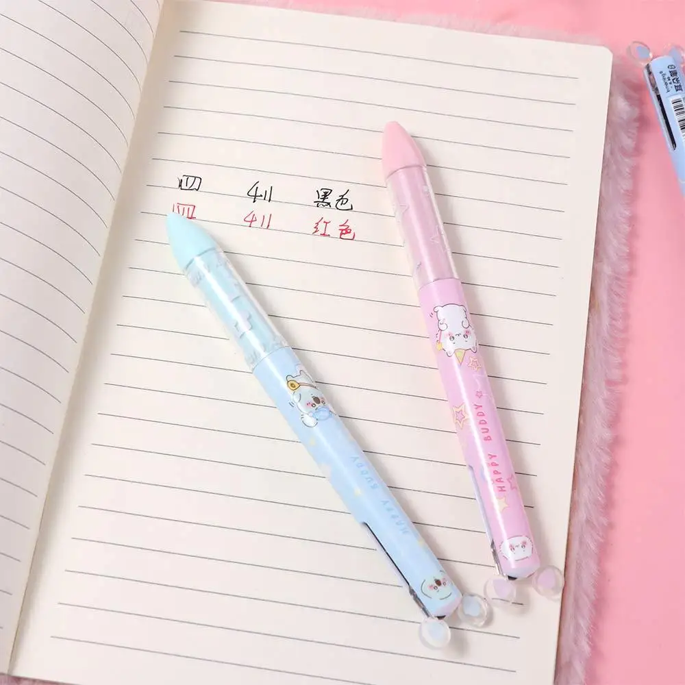 

4 шт., двухцветная шариковая ручка из АБС-пластика, многофункциональная студенческая ручка для письма, ручка с мультяшным знаком, двухцветная гелевая ручка, гладкое письмо