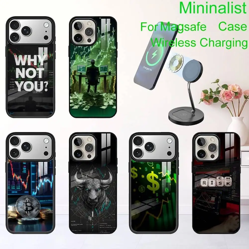 

Virtual Currency Financial Stock Trad Phone Case For iPhone17,16,15,14,13 Plus,Pro Max Magnetic For Magsafe Wireless Charging
