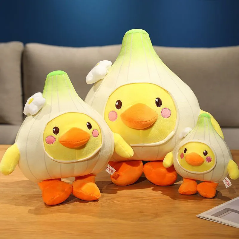

Cute Garlic Duck Toy Kawaii Vegetable Duck Stuffed Animal Pillow Soft Plushie Doll for Gift Home Decoration Soft Stuffed Duck