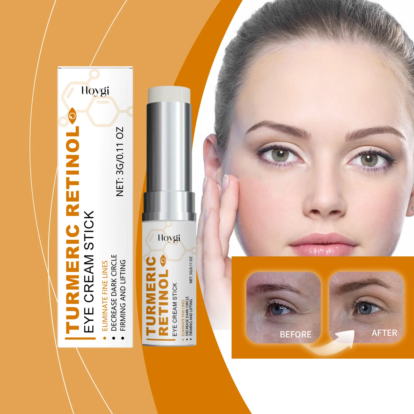 Retinol Eye Cream Stick Nawilża, nawilża, nawilża i redukuje drobne zmarszczki wokół oczu Pielęgnacja skóry Eye Cream Stick