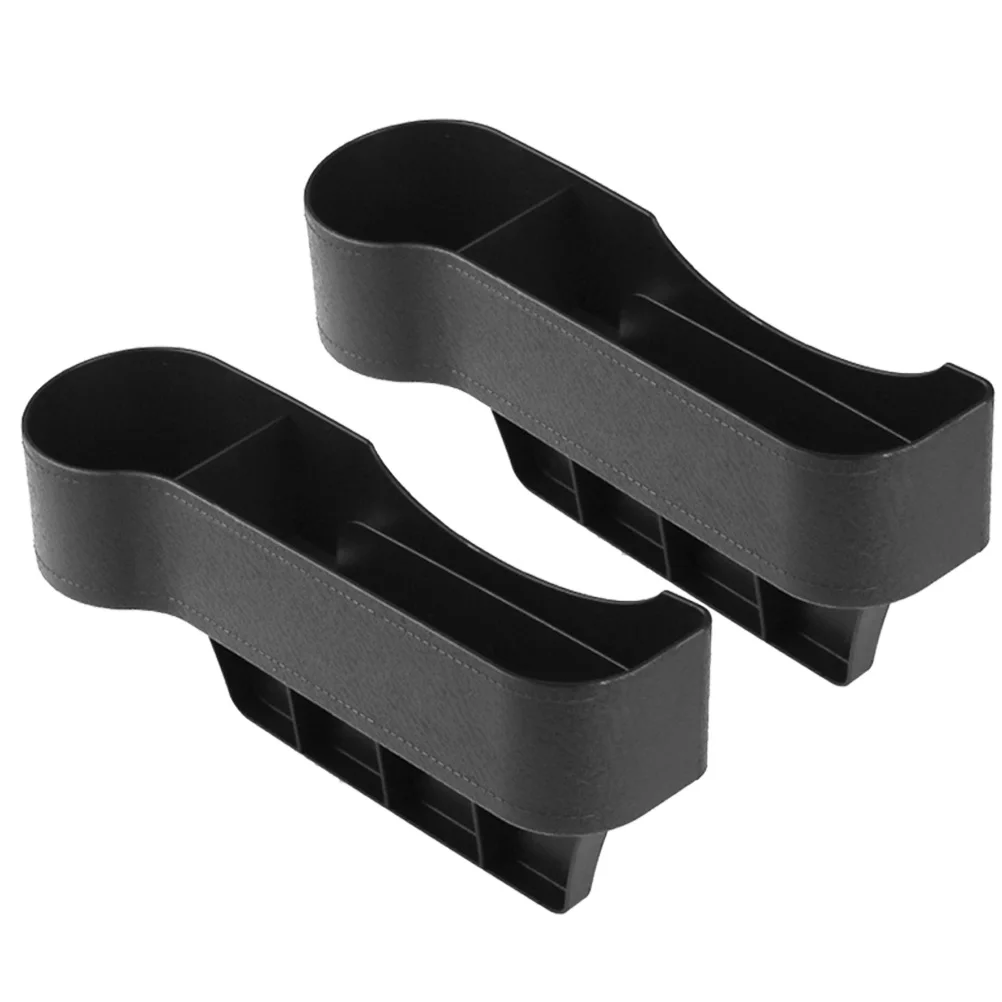 

2pcs Gap Box Black Auto Organizer between Console Car -Car Storage Container Gap Box for Phone Keys Bottle Car Interior