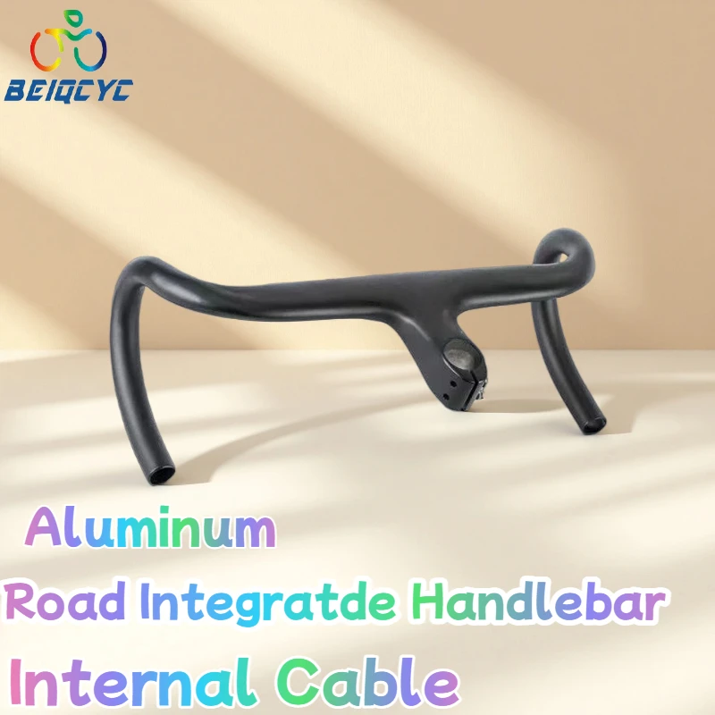 

Дорожный интегрированный руль из алюминиевого сплава для кабины, 400/420 мм, внутренний кабель для гоночного велосипеда, скрытый след, изогнутый руль, часть велосипеда