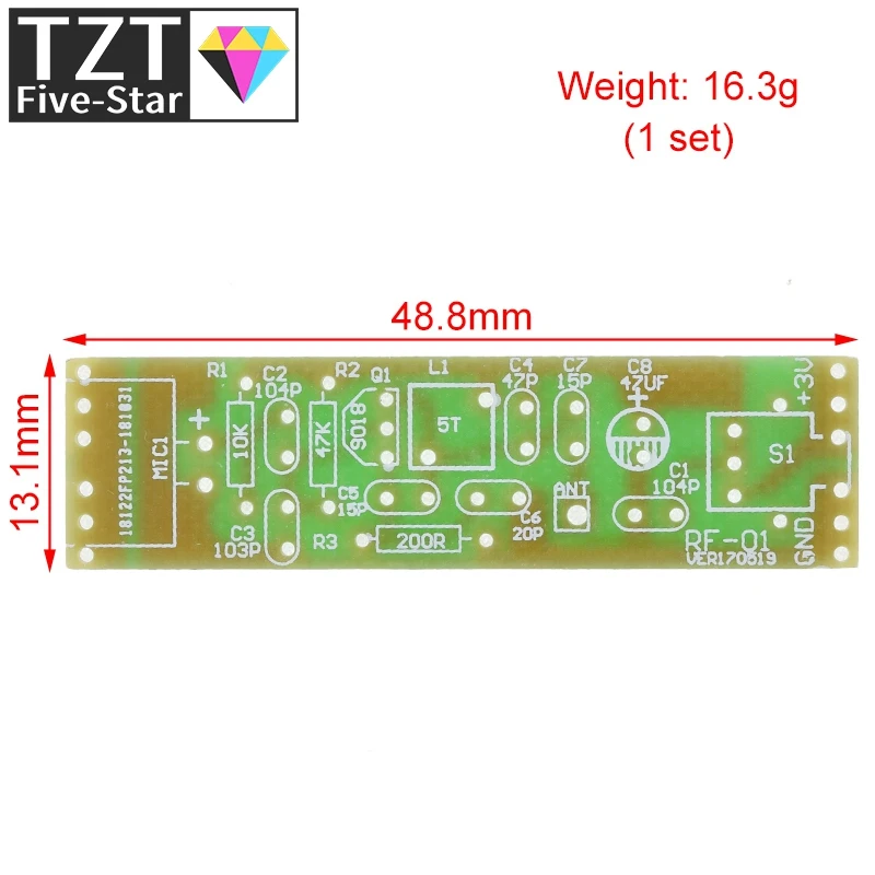 1PCS FM Frequency Modulation Wireless Microphone Module TZT 70-110MHz 1.5V Transmitter Board Parts Kits  + Shell DIY Kit