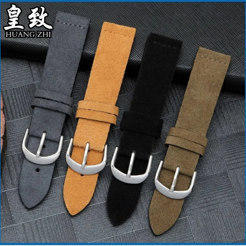 Винтажный ремешок для часов из воловьей кожи для Citizen nomos Mido Timex DW Oris Seiko, матовый замшевый ремешок для часов, мужской браслет 18 мм 20 мм