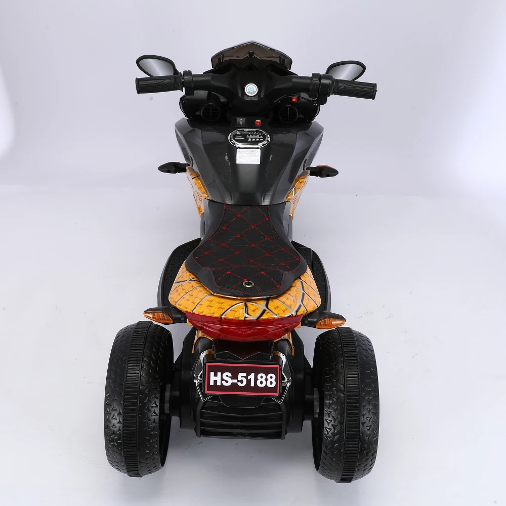 12V Kids Electric Motorcycle - 3-Wheel Ride-On Toy with Training Wheels, Manual Throttle, LED Light-Up Wheels & PU Seat