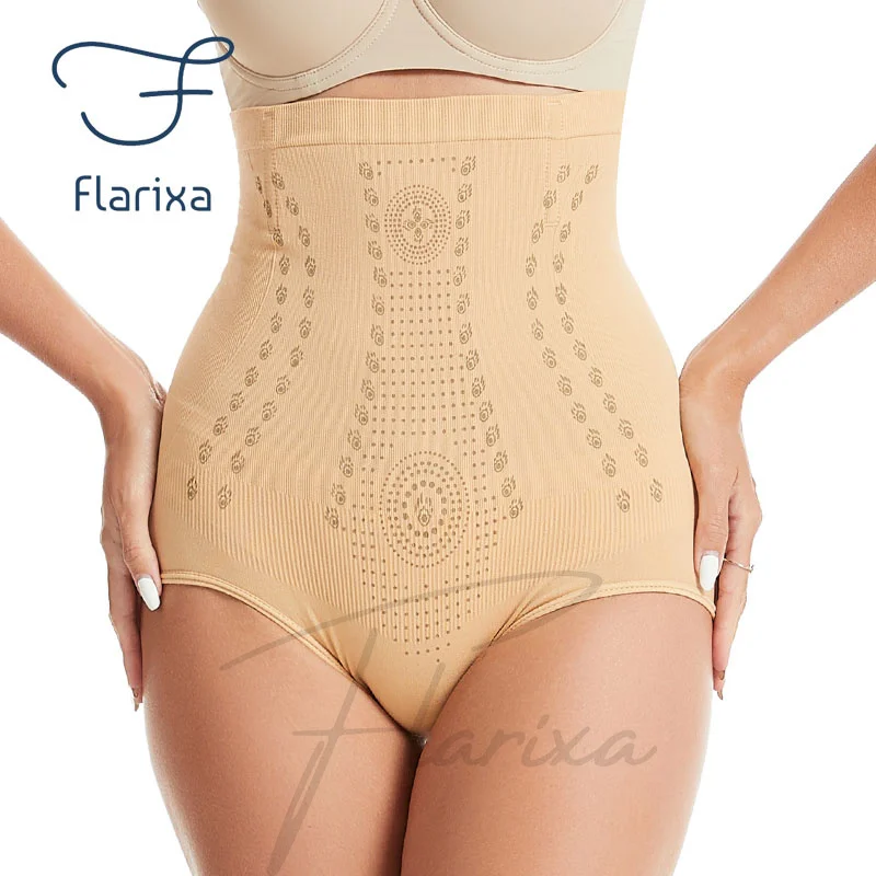 Flarixa Seamless Panties for Women High Waist Tummy Control Panties Postpartum Slimming Underwear Butt Lift Briefs Body Shaper