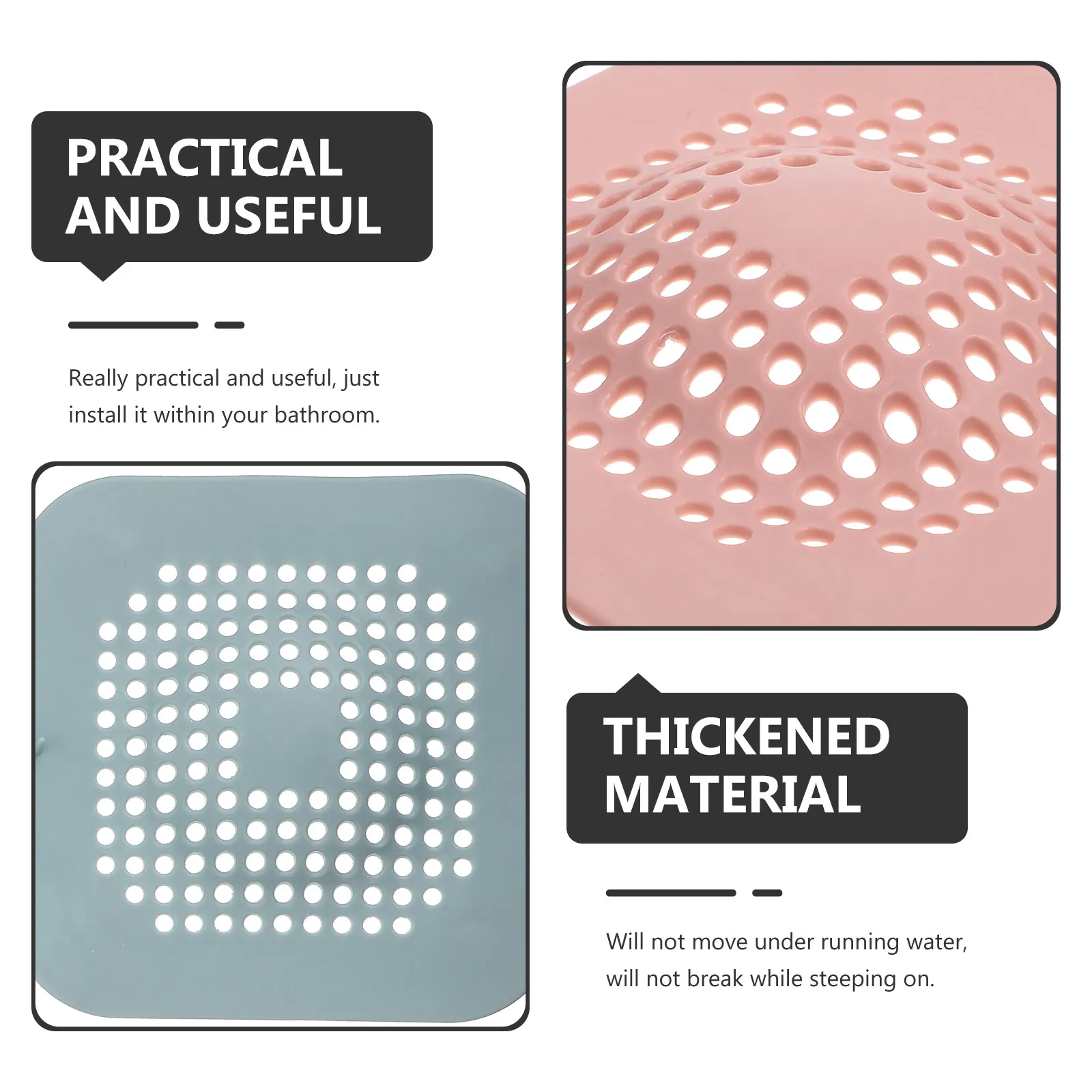 

4Pcs Thickened Tpr Floor Drain Cover Sink Filter Cover for Kitchen Bathroom Anti-Slip Non-Skid Seal Drain Lid Floor Filter