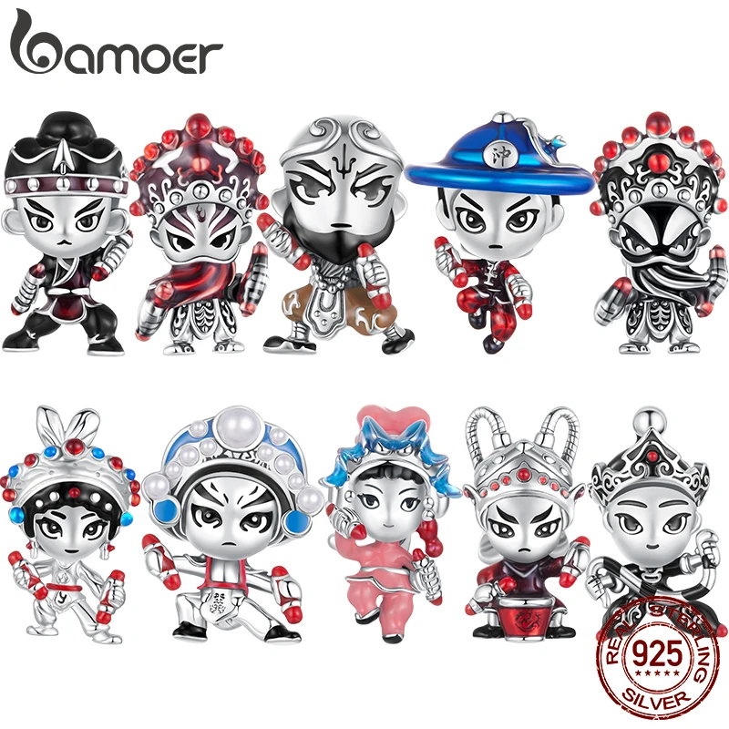 

Bamoer стерлингового серебра 925 пробы, классические романы, очаровательные бусины с водным знаком для женщин, браслет «сделай сам», китайский народный культурный подарок