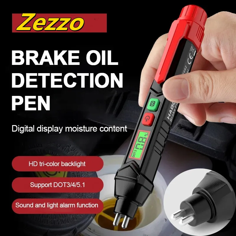 

Brake Fluid Tester Auto Car Brake Liquid Digital Tester for DOT3/DOT4/DOT5.1 Accurate Oil Quality Check Pen Sound Light Alarm