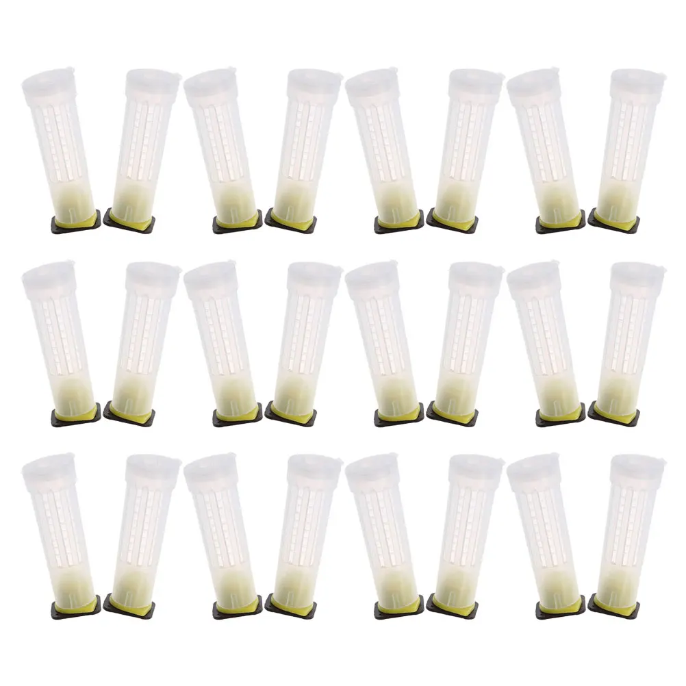 

24pcs Anti-Bite Queen Cell Protector Beekeeping Tools Breeding Cage Egg Laying Rearing Cups Incubation Base for Safe