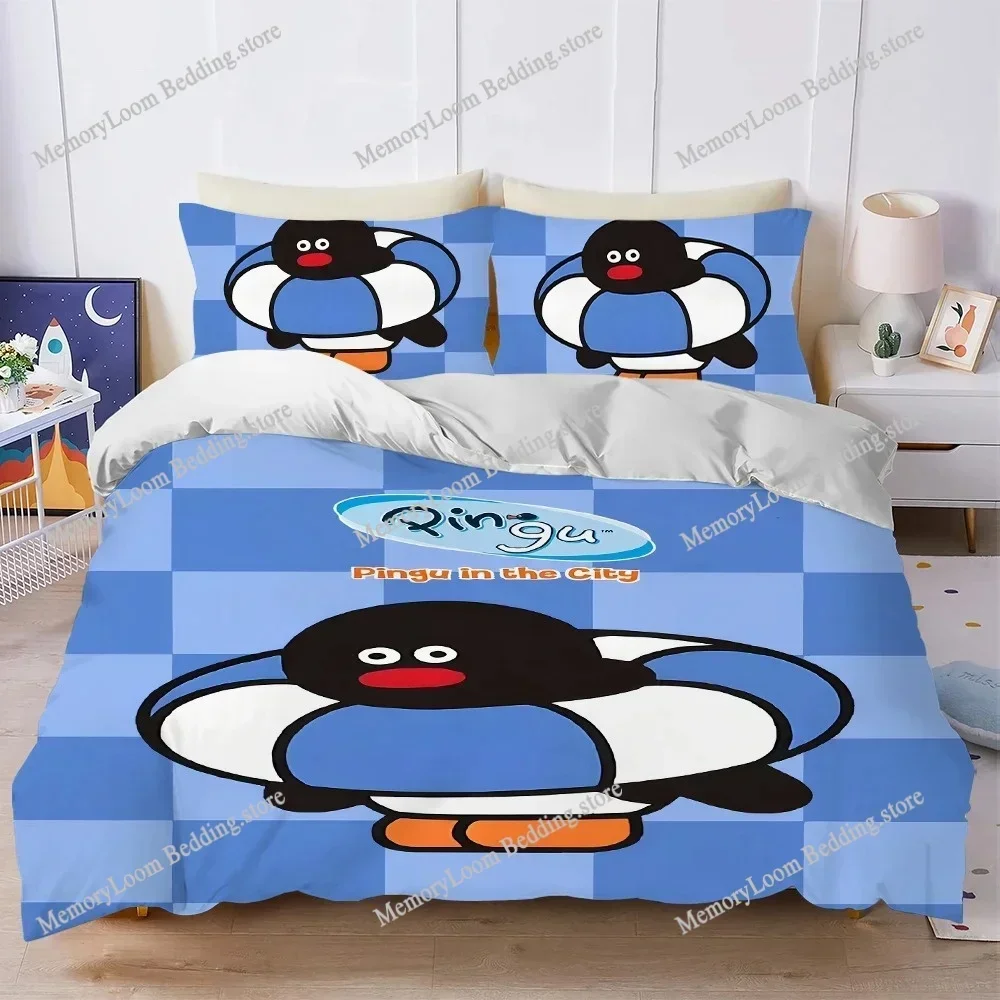 

Cartoon Funny P-Pingu Duvet Cover Set Home Style Bedding Soft Laundry Cotton Bed Student Dormitory Gift Home Textileextile029963