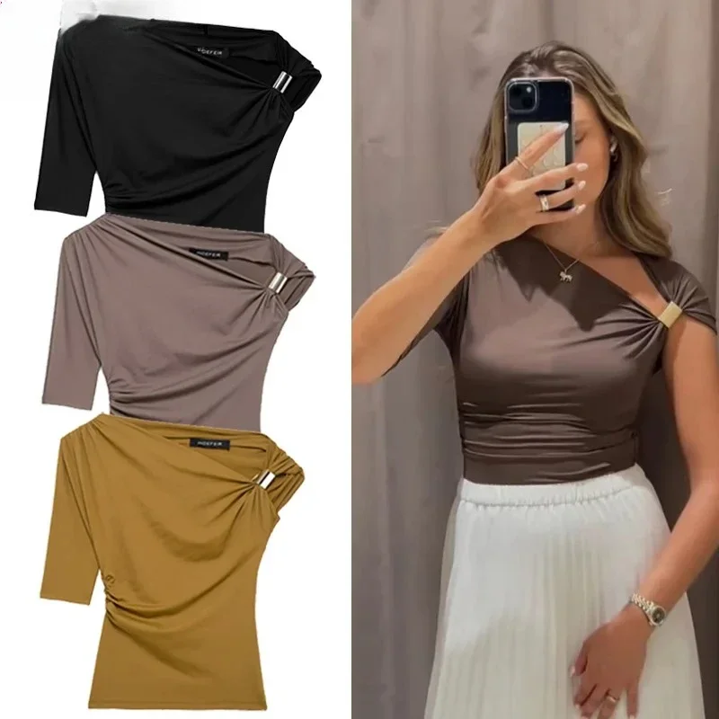 

Асимметричный топ, женские сексуальные майки и майки, лето 2021, желтый, черный топ на бретелях, однотонные облегающие повседневные топы, уличная футболка Y2k