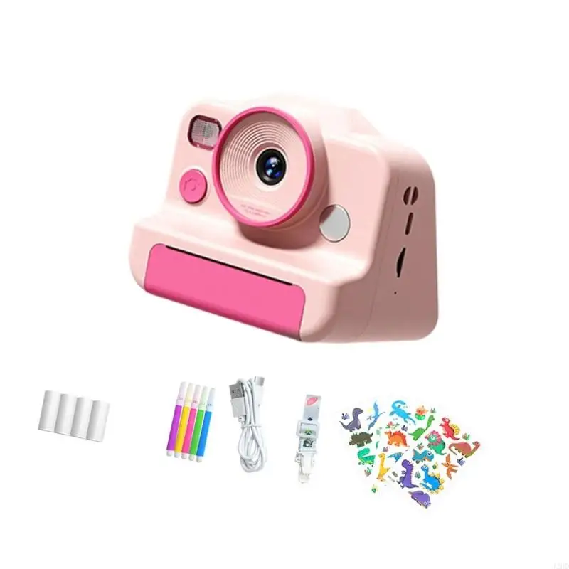 J2HD Children Digital Camera Toy com impressora fotográfica instantaneamente e papel fotográfico Telas proteção para os olhos