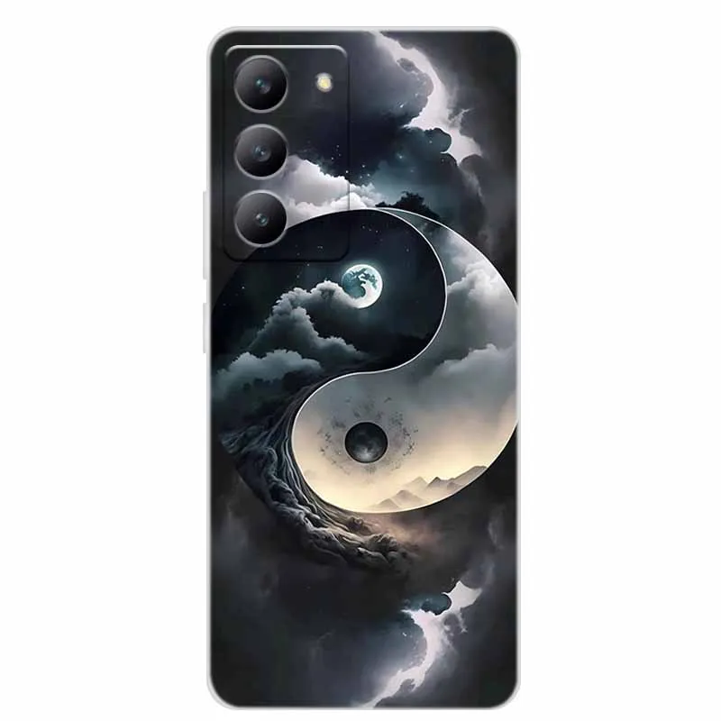 Untuk Redmi 15 4G Casing Ponsel Bunga Modis Transparan Silikon TPU Casing Penutup Belakang Lembut untuk Xiaomi Redmi 15 5G Casing Redmi15 Tas