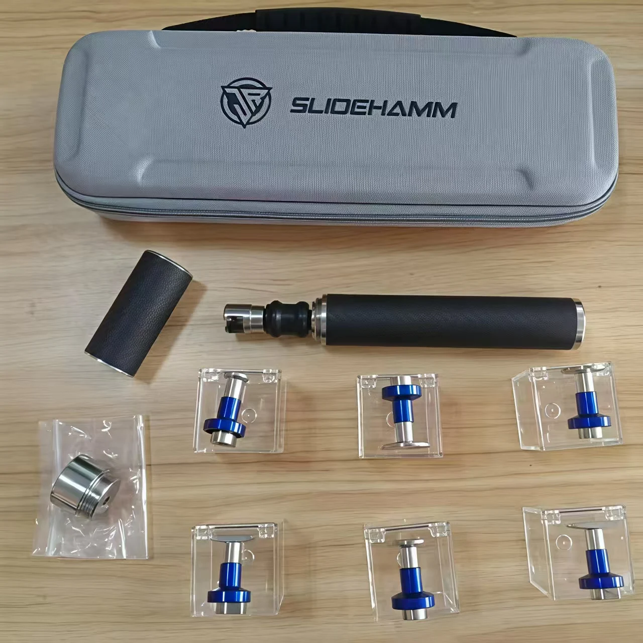 Slide Hammer Dent Puller Kit With Storage Case Carbon Fiber Grip Retractable Stainless Steel 6 Tabs Car Dent Repair Tool