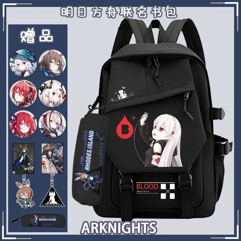 Arknights Anime Backpack For Boys Girls, Elementary And Middle School Students, Large Capacity, Lightweight, Spine Protection, A