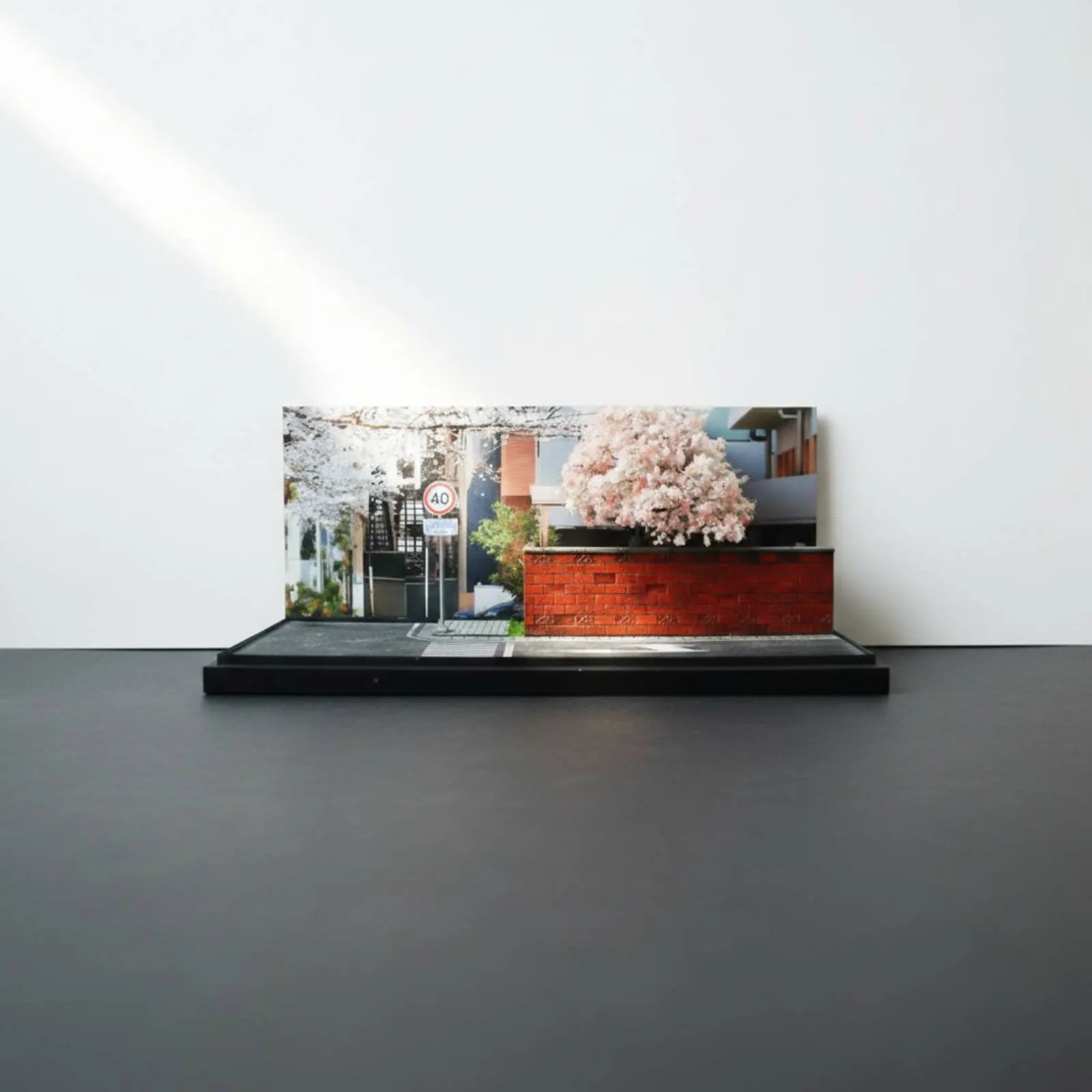 Cherry Blossom Street Model Photography Decoration 1:64 Scale Scene Model Handmade Miniature Street Display High Intricacy