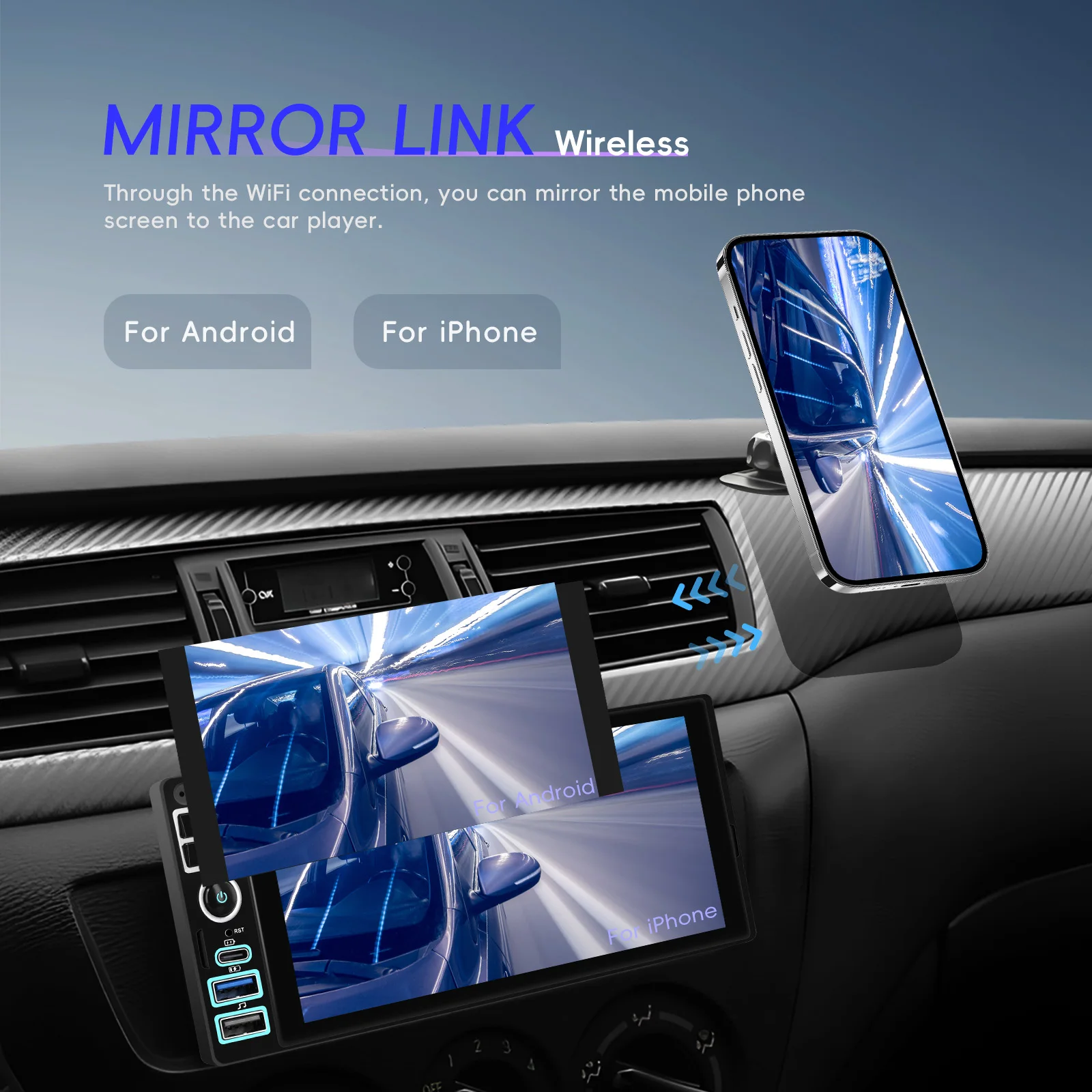 Hikity 4 + 64G 1 DIN راديو السيارة الاندورويد AI DSP Carplay أندرويد السيارات مرآة ربط نظام تحديد المواقع والملاحة واي فاي نظام السيارة الذكي FM/RDS #6