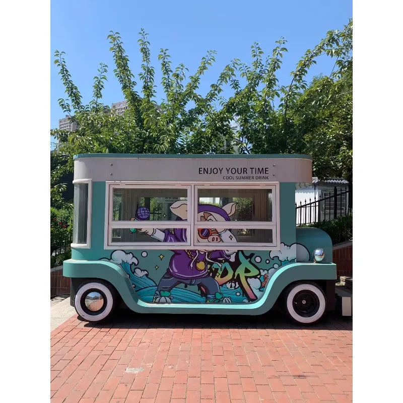 Fashionable Stainless Steel Mobile Food Vending Truck Powerful Towable Food Trailer for Snack Food