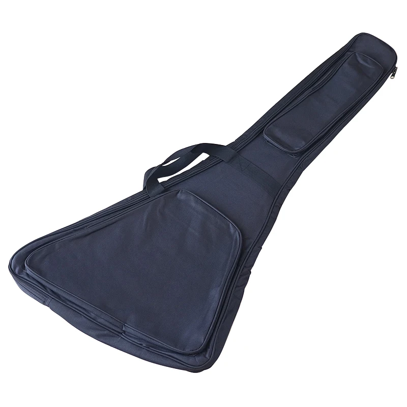 Borsa per chitarra elettrica nera custodia morbida in poliestere resistente all\'acqua con cotone da 3mm per chitarra elettrica a forma di V