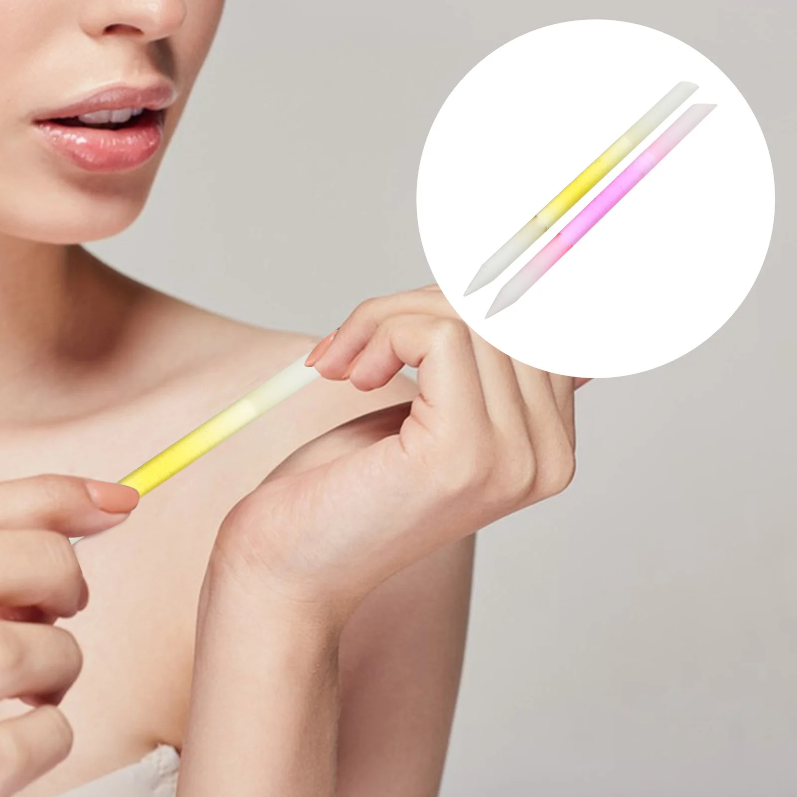 

2Pcs Glass Nail Polisher Durable Material Easy Clean Maintain Ideal for Shaping and Refining Edges Manicure Tools