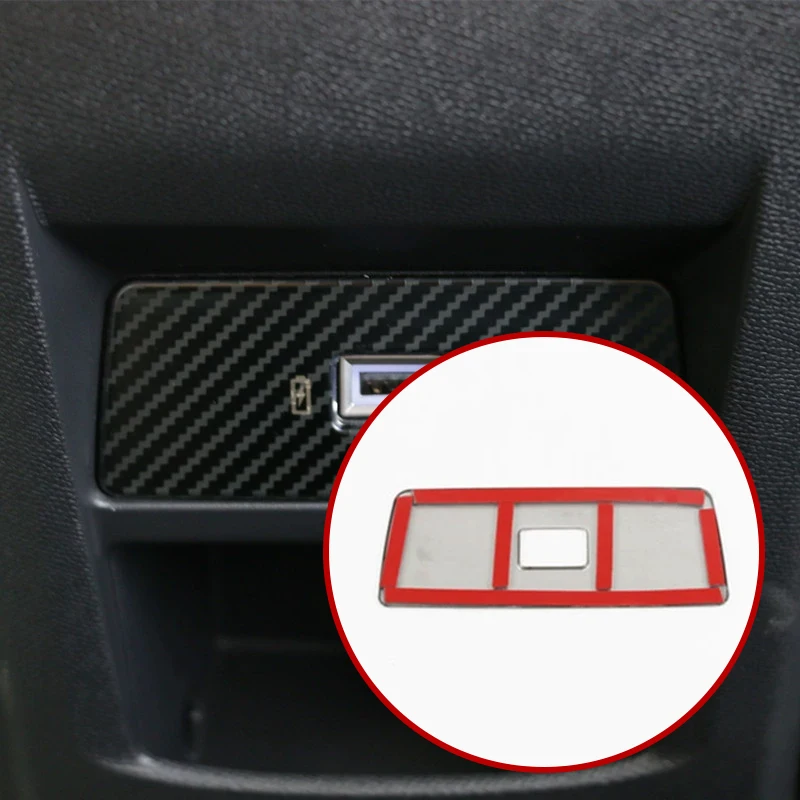 For Citroen C5X 2021 2022 2023 Interior Accessories Rear USB Covers Trim Frame Car Decoration Stainless Steel