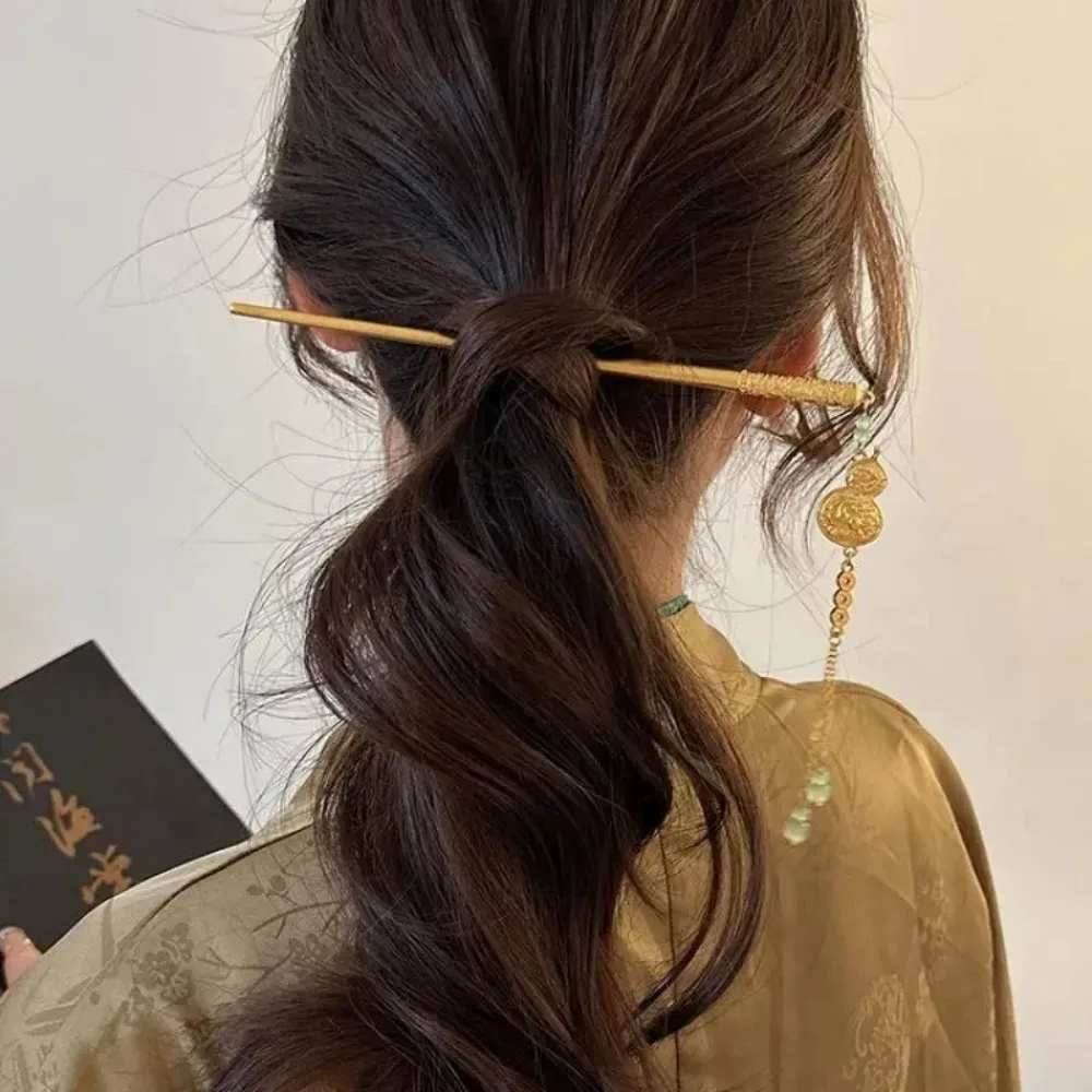 

Fan Tassels Hair Stick Gourd Pendant Chinese Style Hairpin Girl Hair Accessories Cheongsam Hair Chopstick Hanfu Headwear