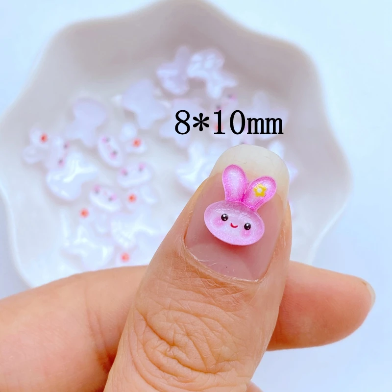 50pcs mixed Cartoon Cute Rabbit Nail Decoration 3D Bow Tie Various Styles And Colors Mixed Fashionable nail Accessories