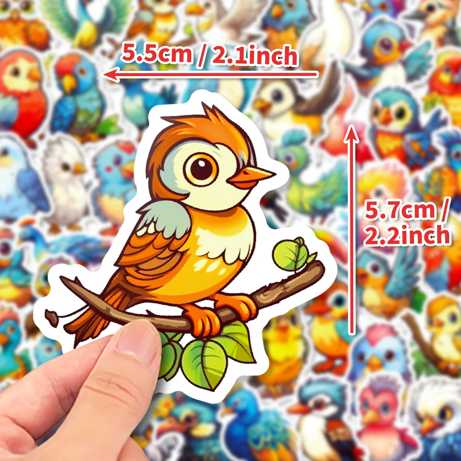 50Pcs Cartoon Cute Bird Series Graffiti Stickers Suitable for Laptop Helmets Desktop Decoration DIY Stickers Toys