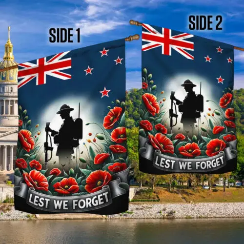 Memorial Day New Zealand Anzac Day Lest We Forget Flag Garden Flag GNN ZZJ IIX SSL