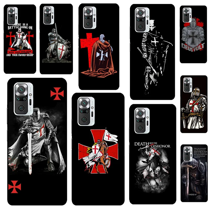 Christian Templar Knights warrior For Xiaomi Redmi 10 9 9A 9C 9T Case For Redmi Note 10 Pro 8 9 9S 10S Note 11 Pro Coque