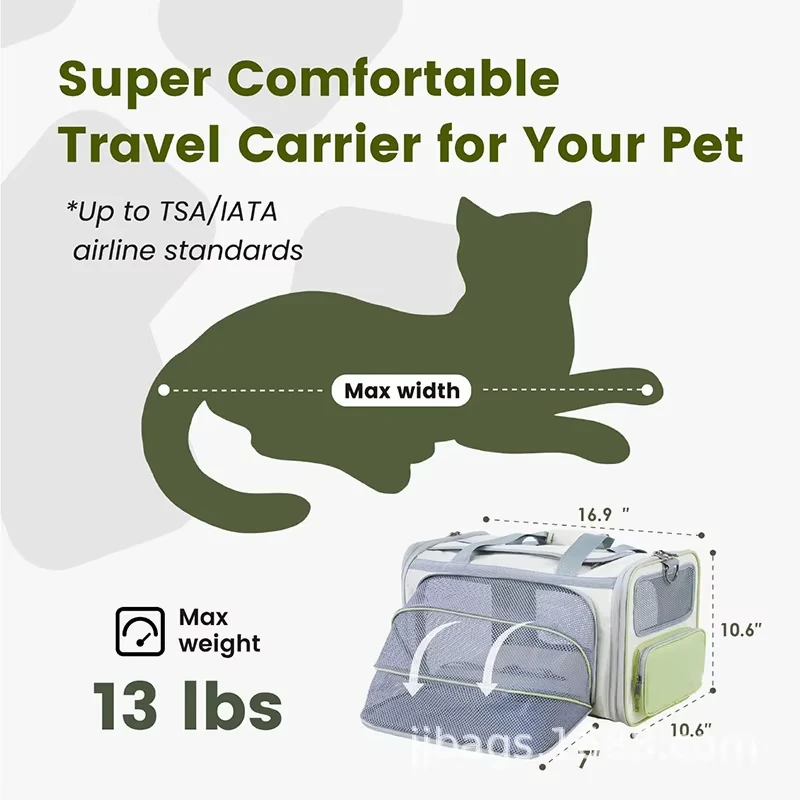 Cat bag out portable cat dog backpack pet aviation soft bag expansion on the plane breathable dog bag