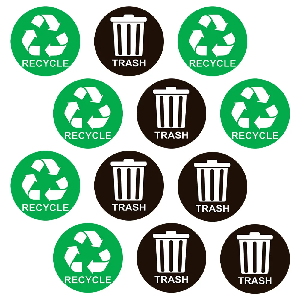 2 Bags Garbage Sorting Stickers Bin Waterproof Recycling Rubbish Can Classification Labels Trash Recycle Sign