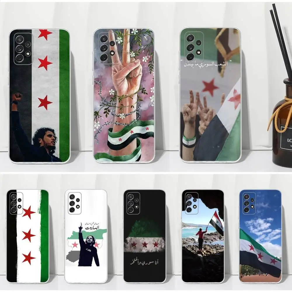 

S-Syrian Flag Revolution Phone Case For Samsung S30,S23,S21,S22,S20,Ultra,FE,Lite, S10,S9,S8,PIus,Transparent, Silicone Case