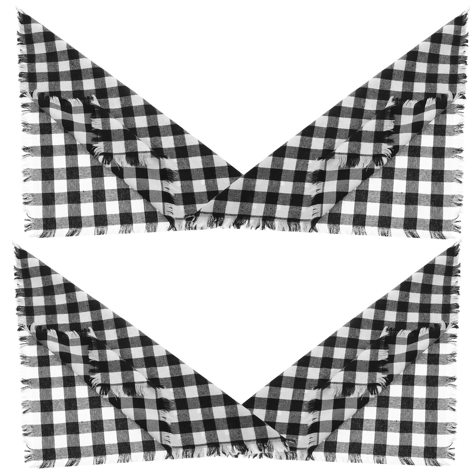 

4Pcs Black White Plaid Cotton Cloth Napkins Soft Washable Reusable Rustic Gingham Check Dinner Cotton Weave Napkins
