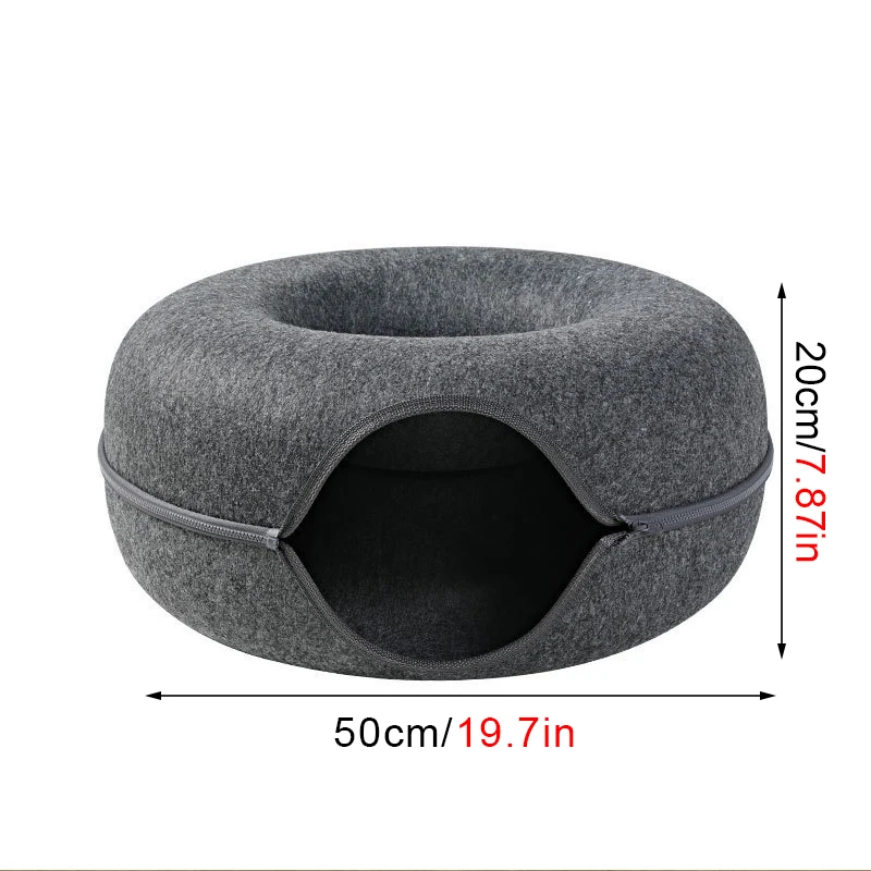 Donut Pet Cat Tunnel Interactive Bed Toy House Cat Bed Dual-use Indoor Toy Kitten Sports Equipment Cat Training Toy Cat House