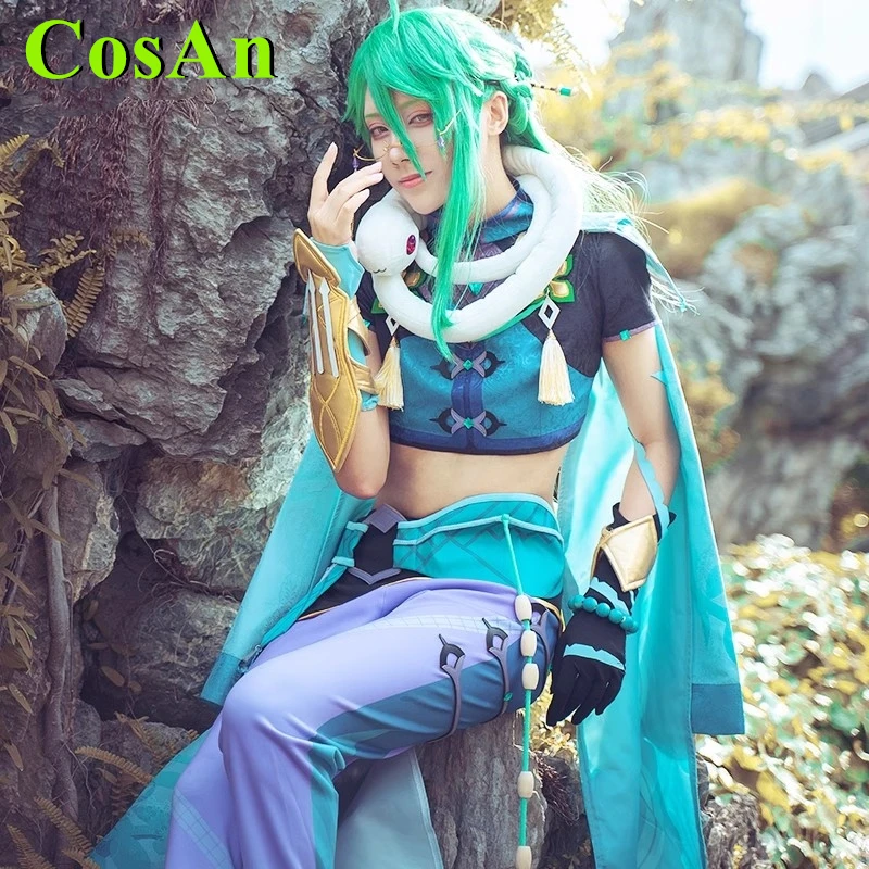 CosAn Game Genshin Impact BaiZhu Cosplay Costume Handsome Fashion Battle Uniform Full Set Activity Party Role Play Clothing S-XL