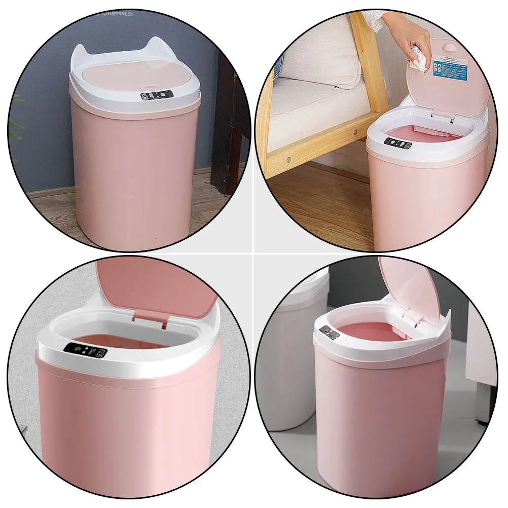 

1Pcs Smart Induction Trash Can Automatic Sensor Garbage Bin Rechargeable Touchless Opening for Home Hotel Dorm Use