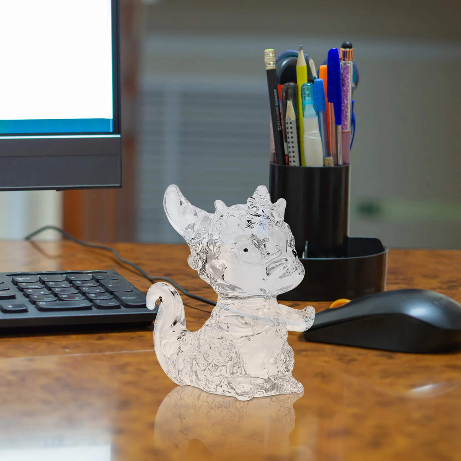 

Crystal Dragon Sculpture Lovely Mini Animal Decor Desktop Decoration Home Ornament Art Craft Desk Decor