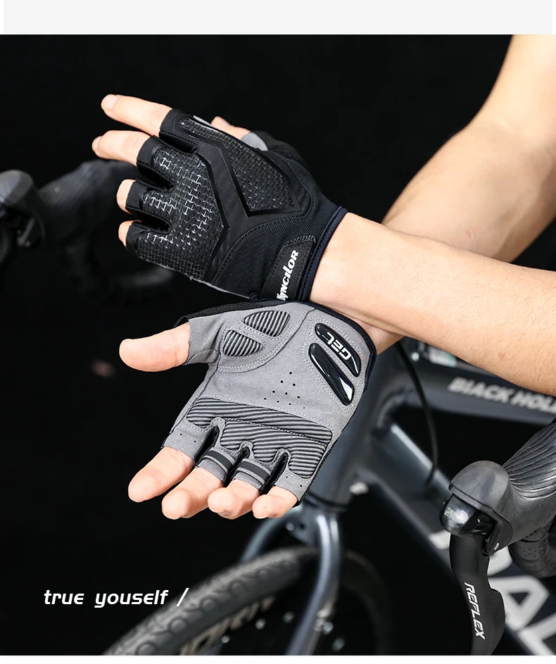 Neue Halbfinger-Fahrradhandschuhe für Herren und Damen, flüssiges Silikon, stoßdämpfend, atmungsaktiv, für Sport, Fahrrad, Fitness – Detail 13
