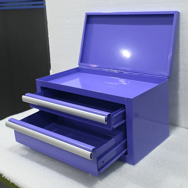 a forWholesale MaoRong Multi Color SPCC Iron Waterproof Powder Coated Rectangular Mini Tool Box 2 Compartments Drawers Workshop