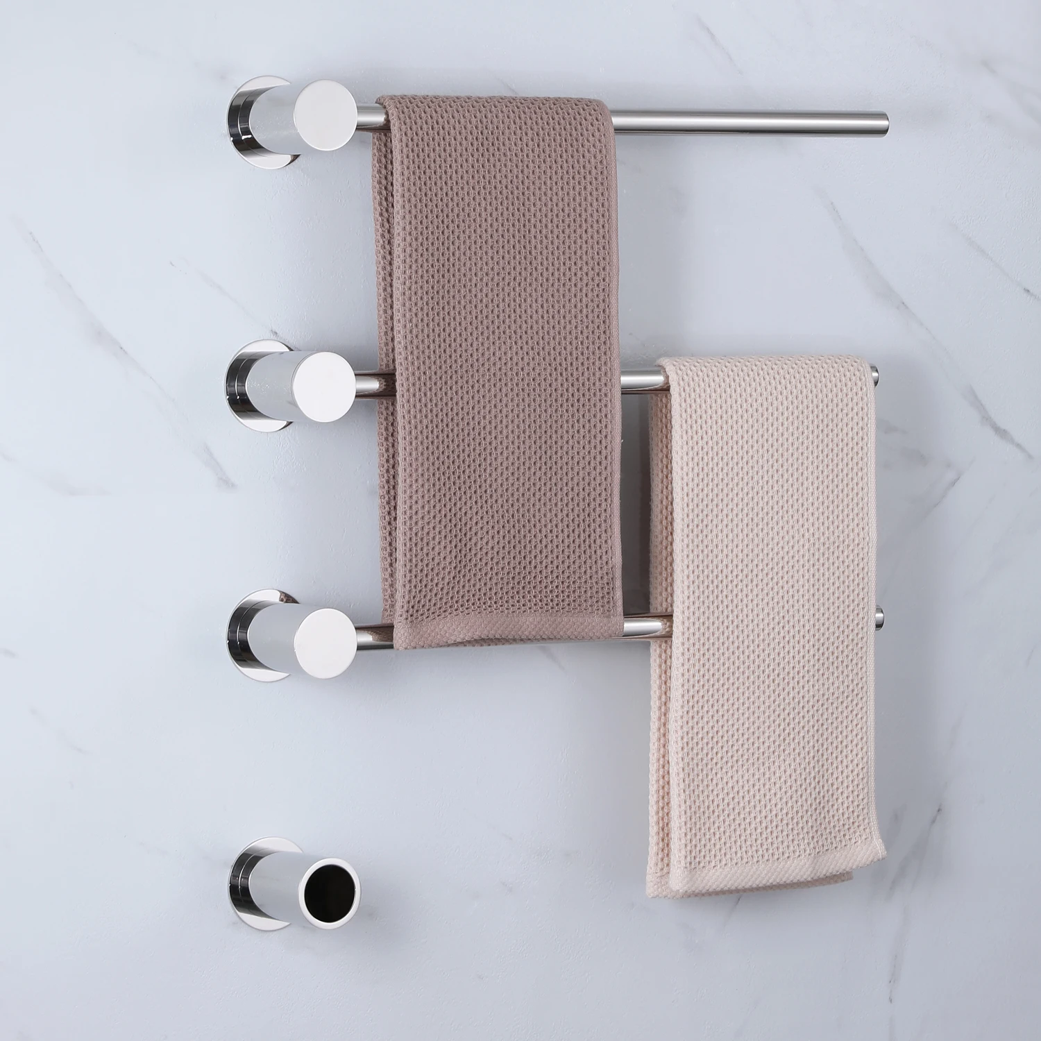 

Concealed Vertical Electric Towel Rack Intelligent Timing Wall Mounted Chrome Polished Towel Rack Shelf Heating Towel Warmer