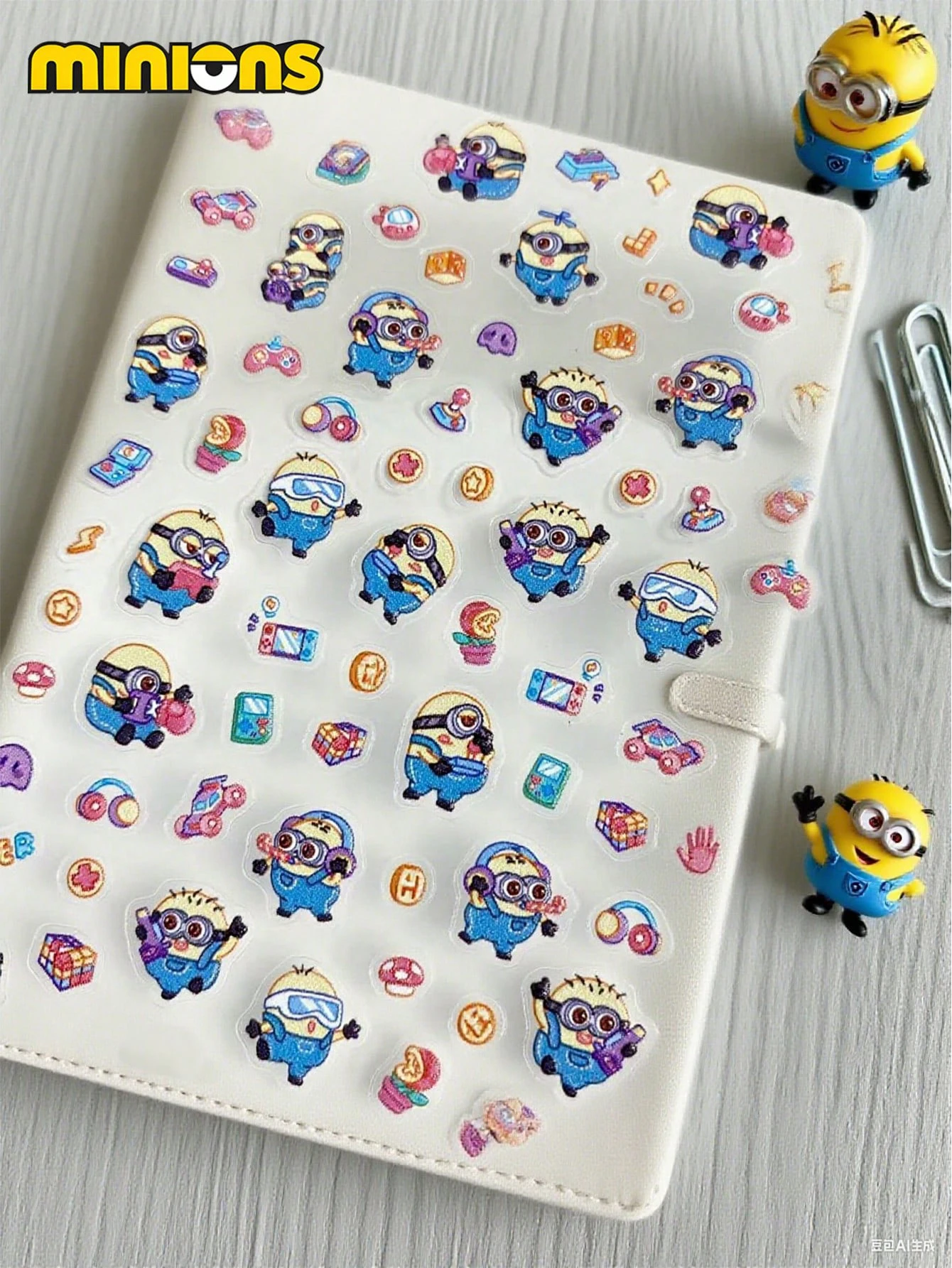 ملصق بانوراما على شكل رسوم متحركة وشخصية أنيمي مينيون مقاوم للماء ويمكن لصقها بشكل متكرر على الجدران دي #2