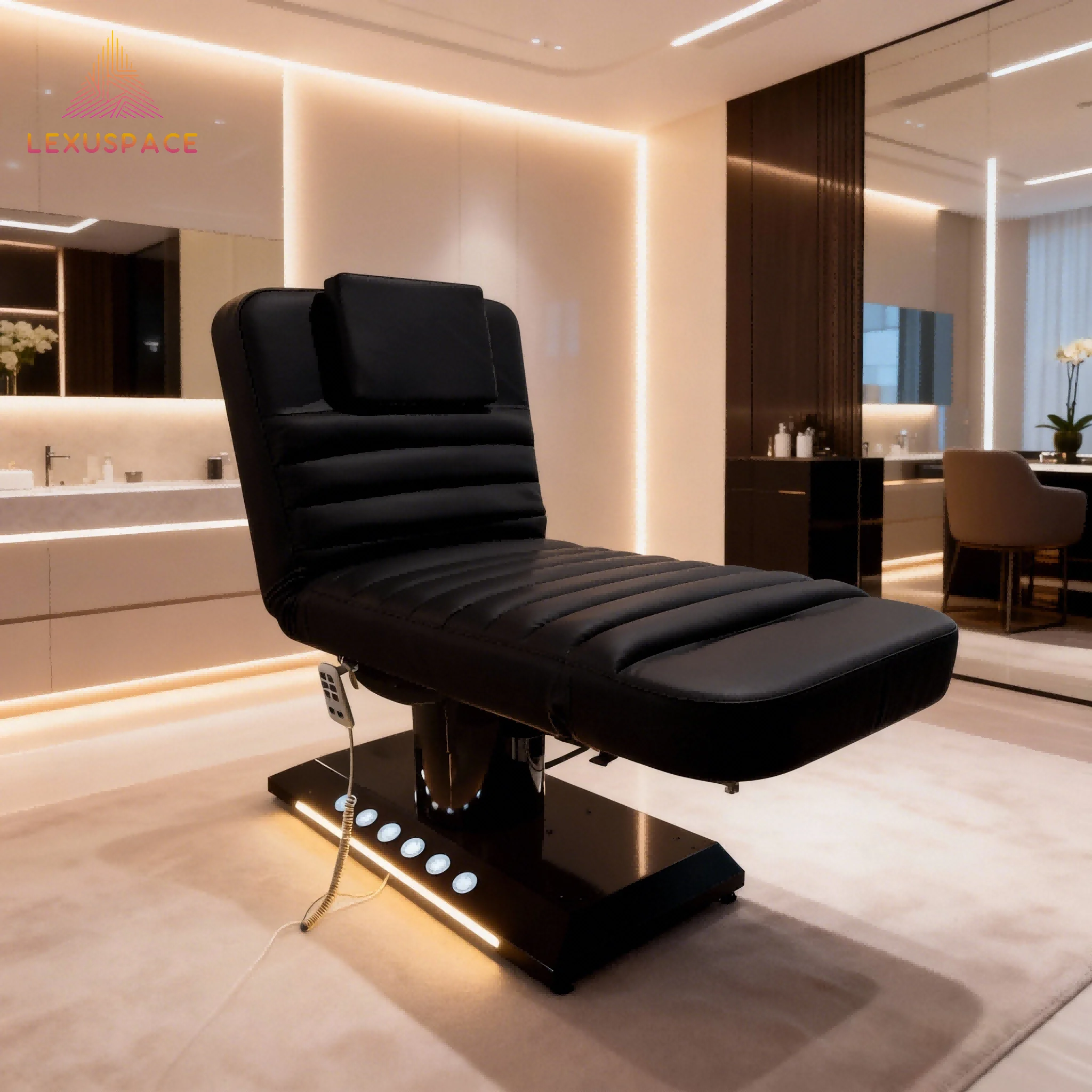 Luxury 3 Motor Electric Treatment Table SPA Eyelash Cosmetic Bed with Foot Control